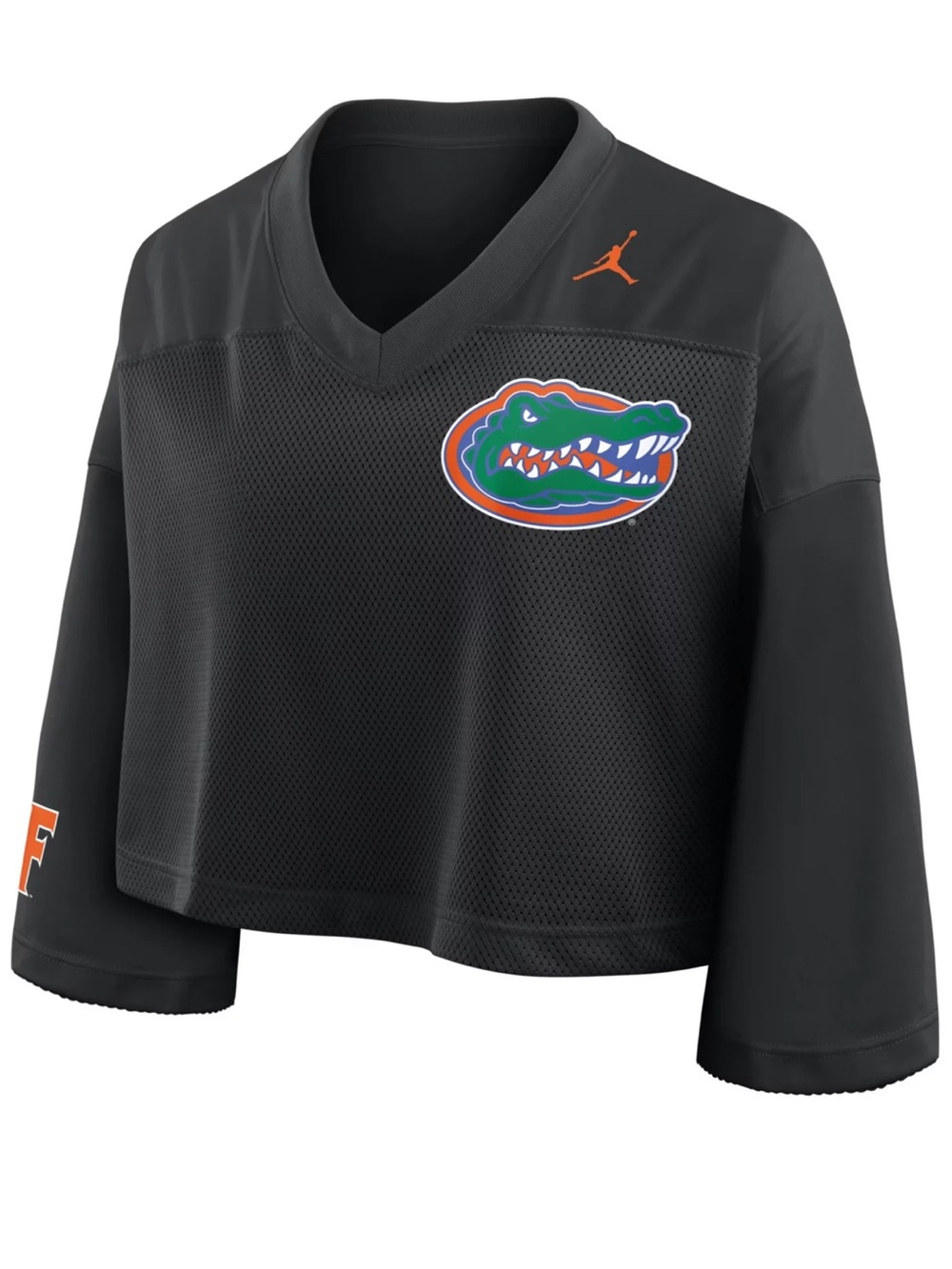 NWT Jordan Black Cropped Jersey with Orange & Green Gators Logo - Women